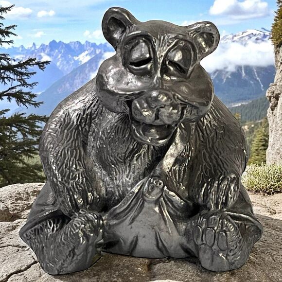 Disney Big Al Country Bear Jamboree Metal Figurine Disneyland 1974 Signed Heavy - Picture 1 of 12